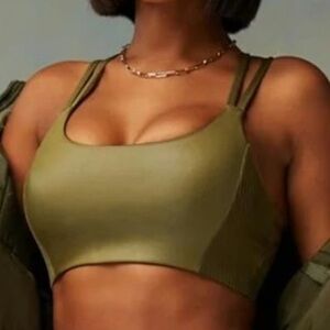 FableticsDark Moss Shine Principal Motion365+ Low impact bra XXS. NWT